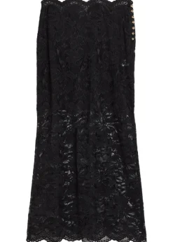 Stretch-lace midi skirt