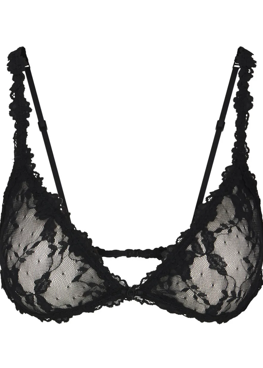 Stretch-lace triangle bralette