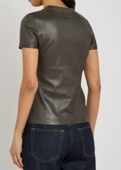 05 stretch-leather T-shirt