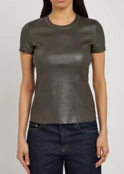 05 stretch-leather T-shirt