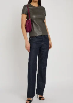 05 stretch-leather T-shirt