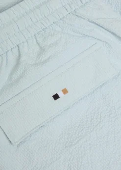 Stretch-seersucker swim shorts