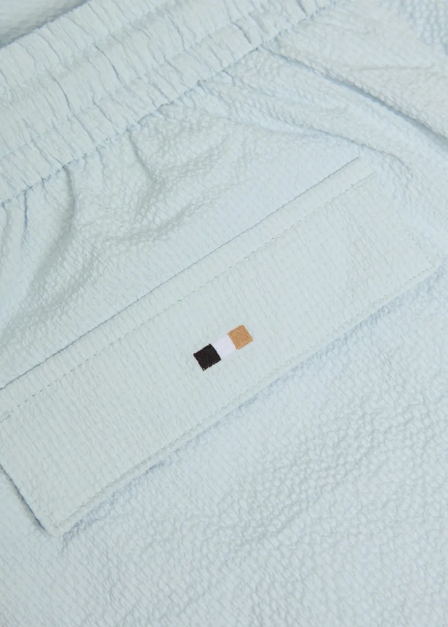 Stretch-seersucker swim shorts
