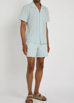 Stretch-seersucker swim shorts
