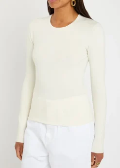 Stretch-silk knit top