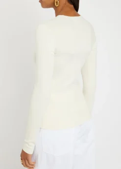 Stretch-silk knit top