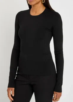 Stretch-silk knit top