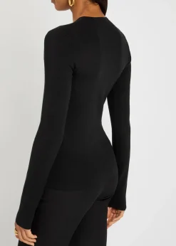 Stretch-silk knit top