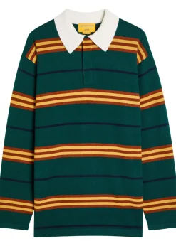 Striped cashmere polo jumper