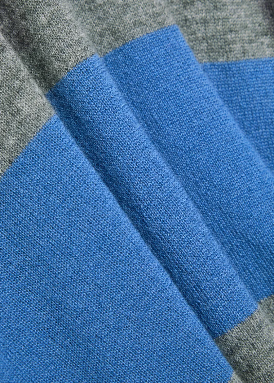 Striped cashmere rugby top