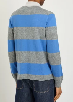 Striped cashmere rugby top
