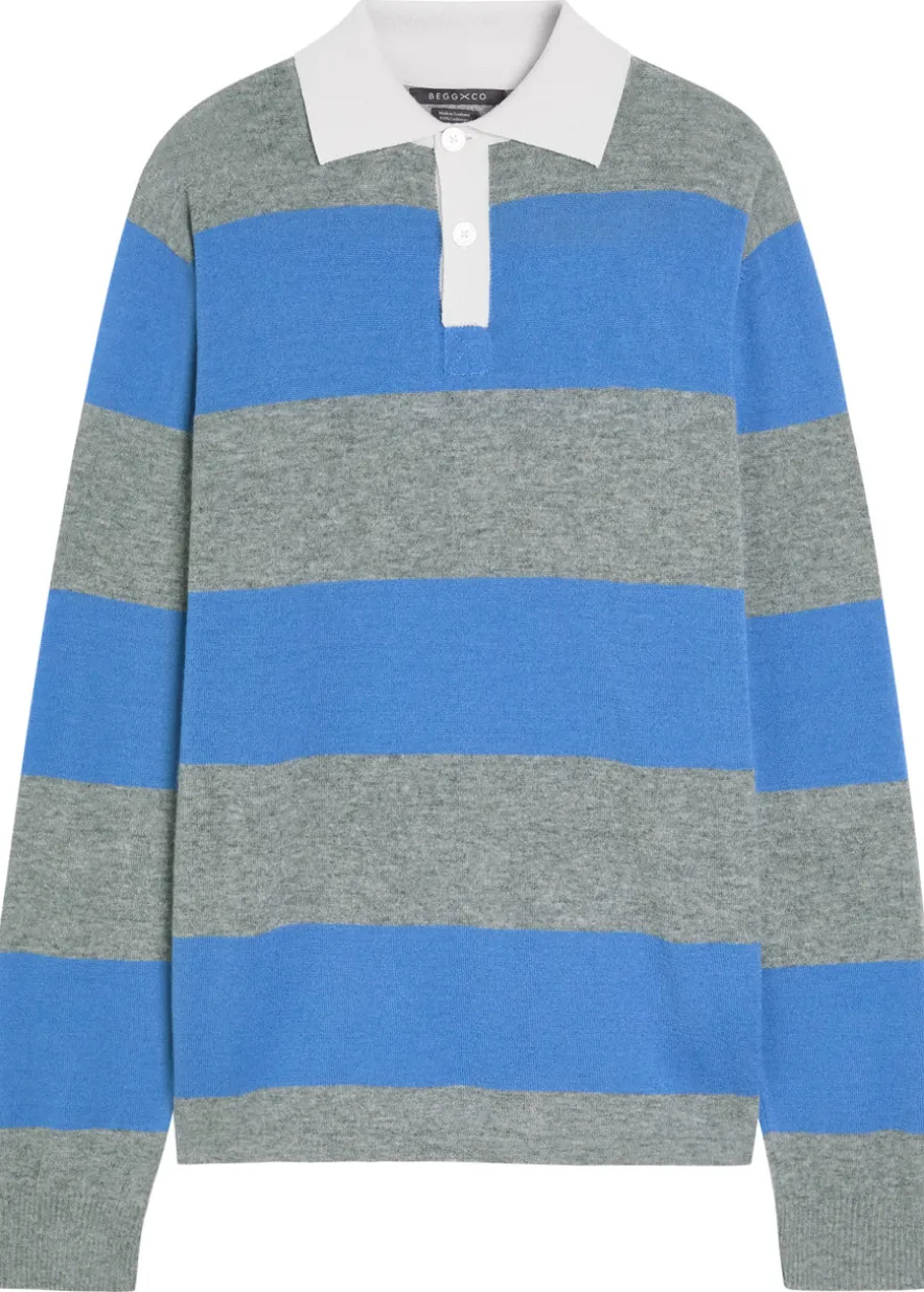 Striped cashmere rugby top