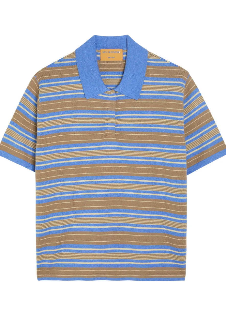 Striped cotton and cashmere-blend polo shirt