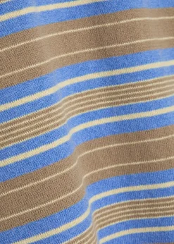 Striped cotton and cashmere-blend polo shirt