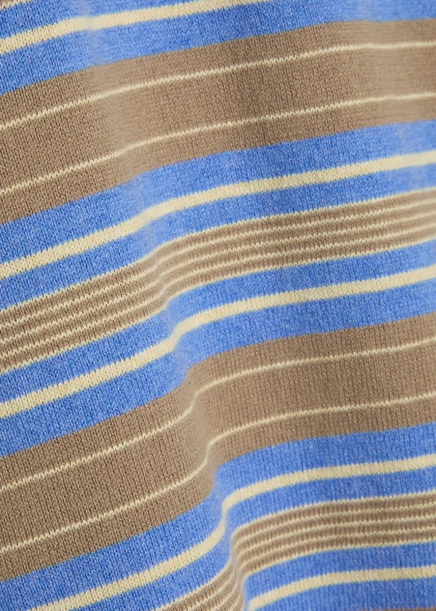 Striped cotton and cashmere-blend polo shirt