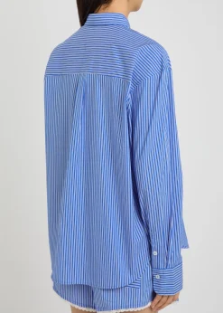 Striped cotton-blend shirt