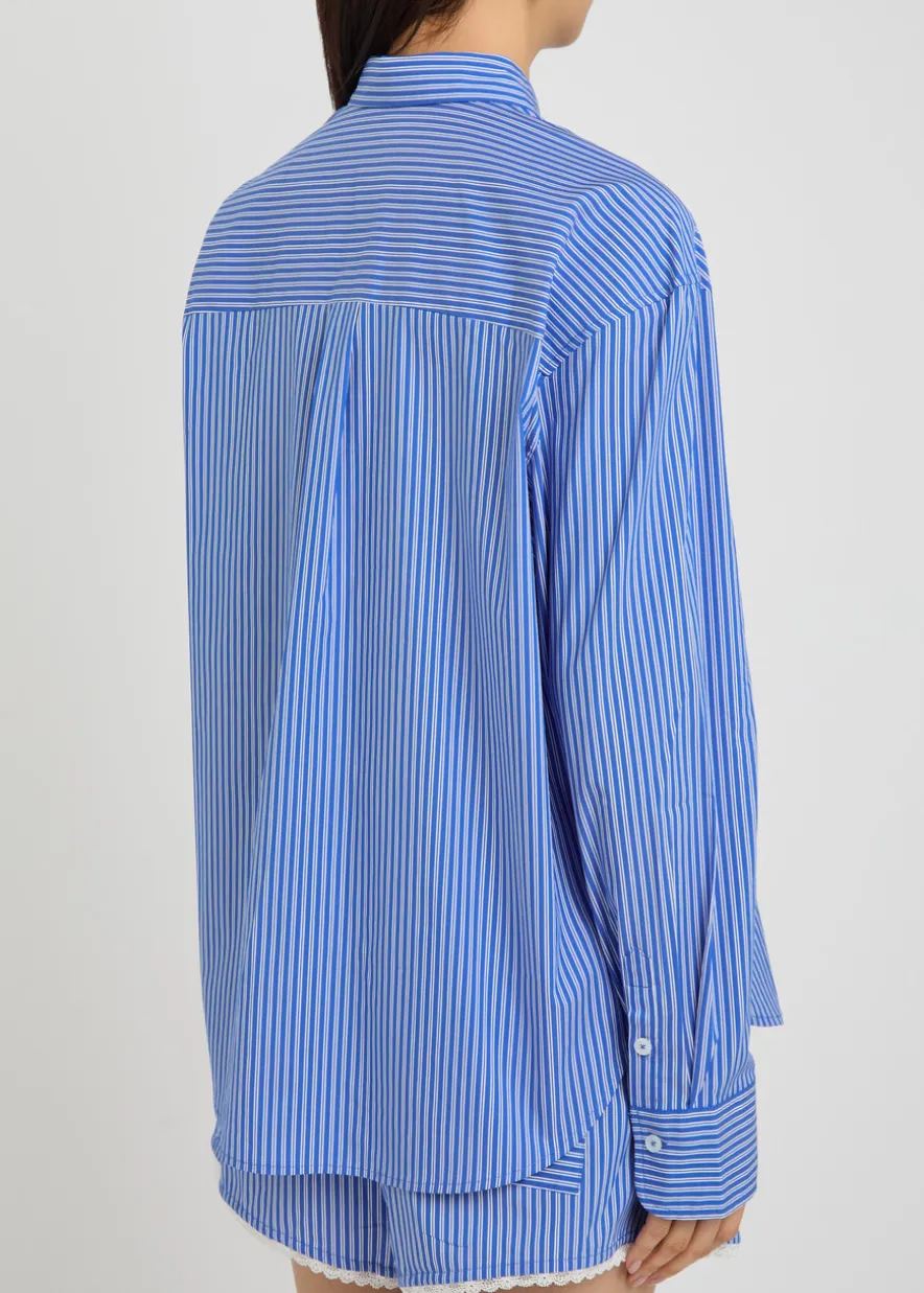 Striped cotton-blend shirt