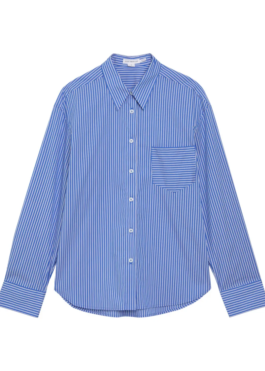 Striped cotton-blend shirt