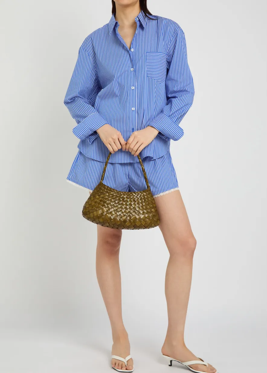 Striped cotton-blend shirt