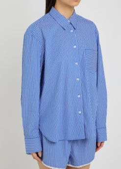 Striped cotton-blend shirt