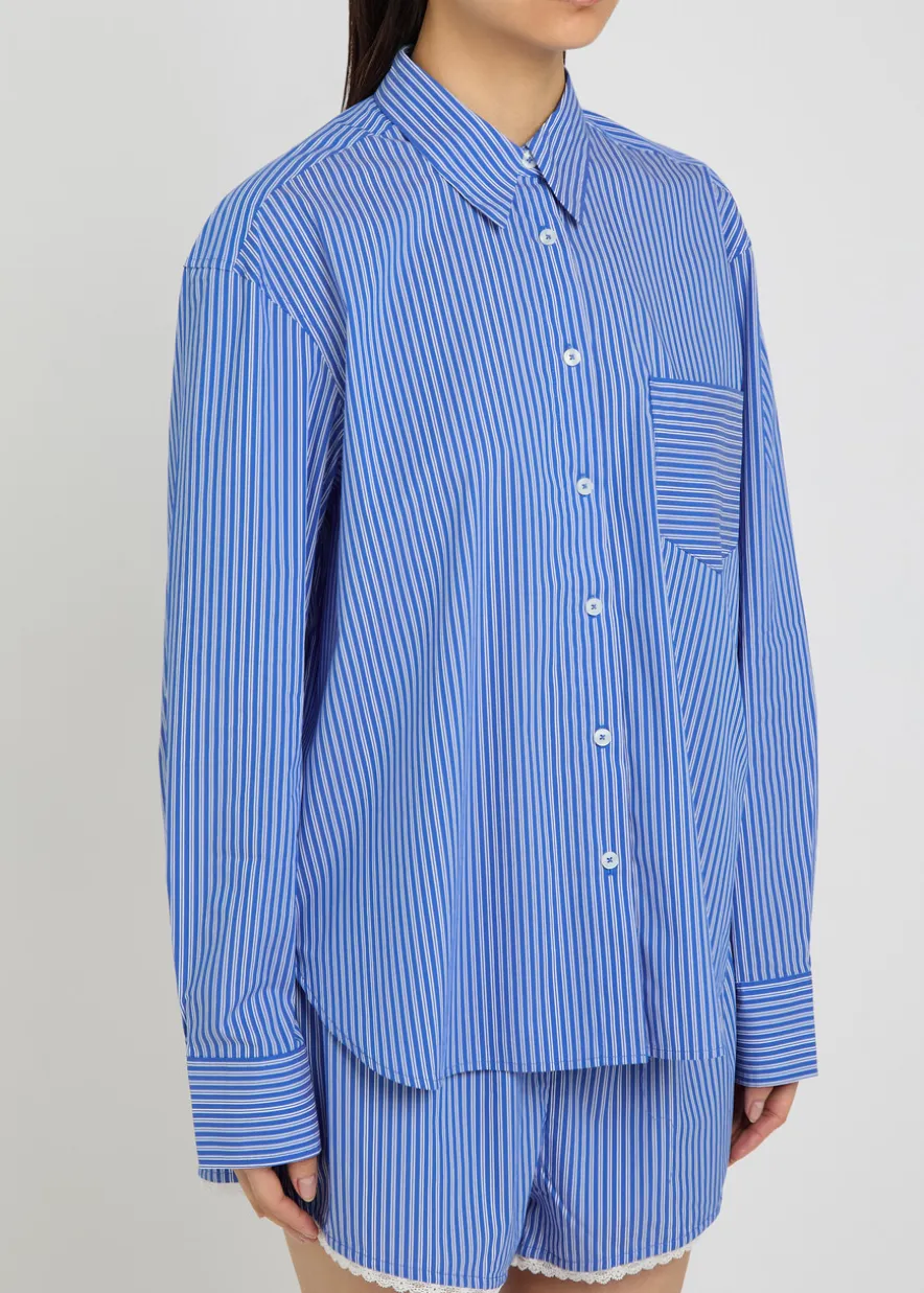 Striped cotton-blend shirt