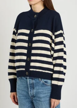 Striped cotton cardigan