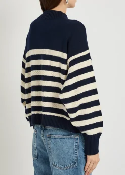 Striped cotton cardigan