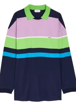 Striped cotton mini sweatshirt dress