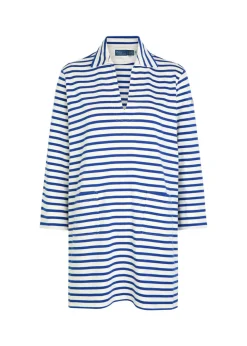 Striped cotton mini tunic dress