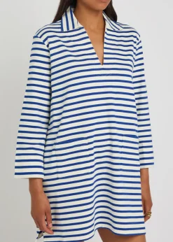 Striped cotton mini tunic dress