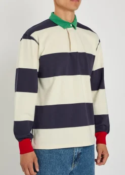 Striped cotton polo rugby top