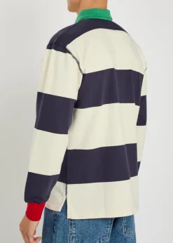 Striped cotton polo rugby top