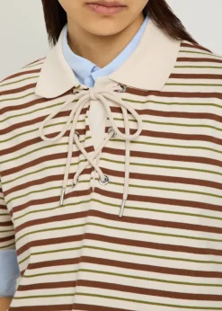 Striped cotton polo shirt