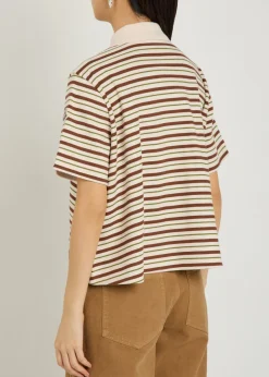 Striped cotton polo shirt