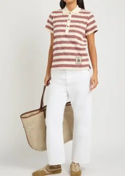 Striped cotton polo shirt