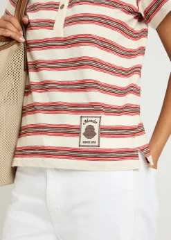 Striped cotton polo shirt