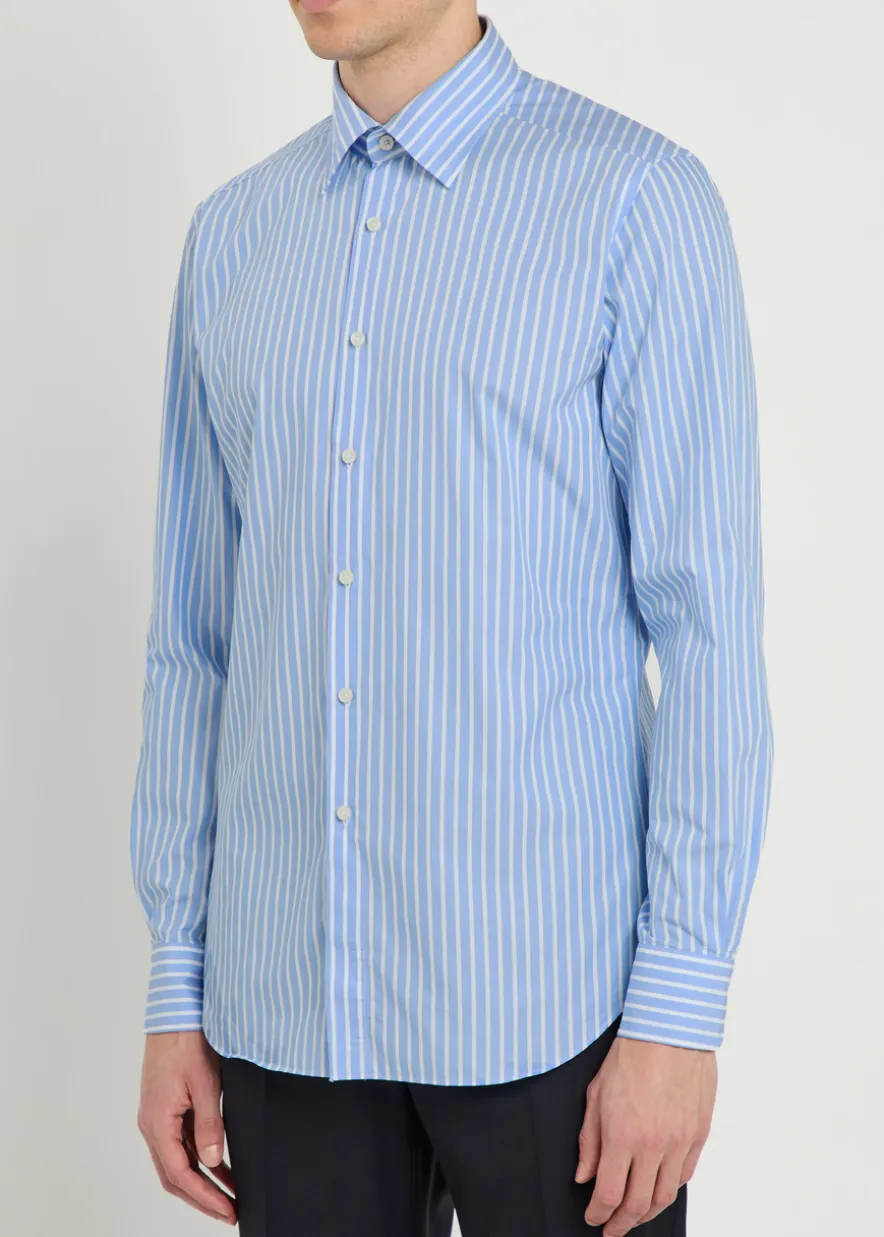 Striped cotton-poplin shirt