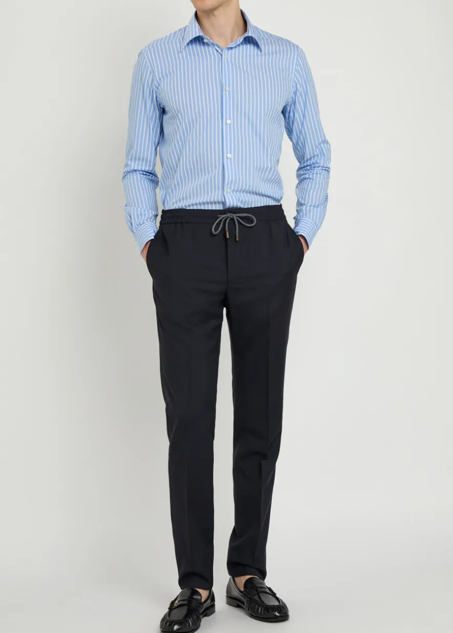 Striped cotton-poplin shirt