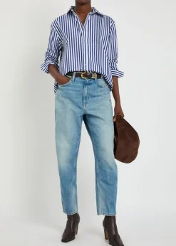 Striped cotton-poplin shirt