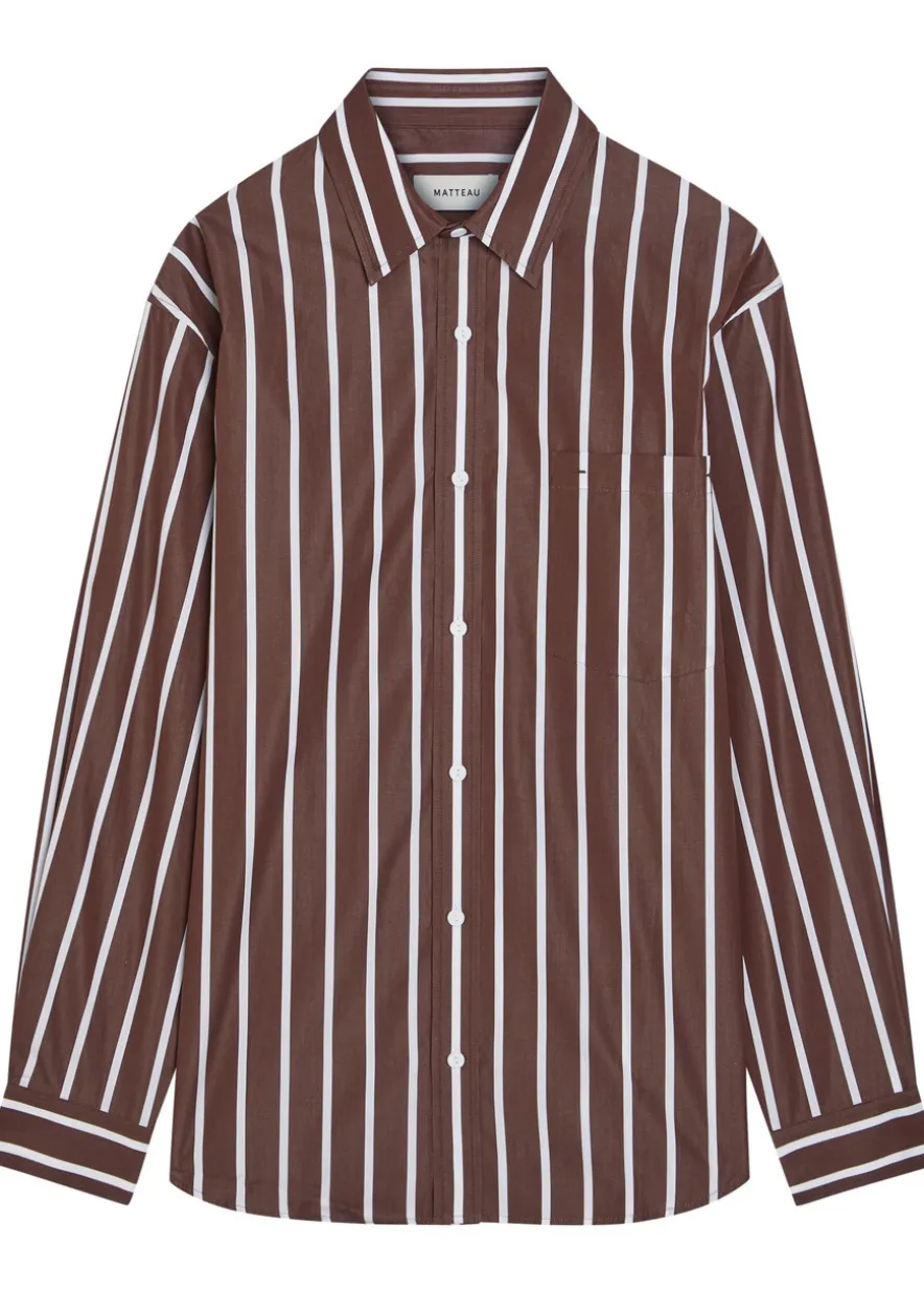 Striped cotton-poplin shirt