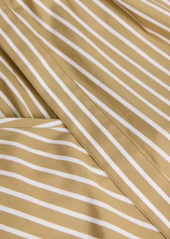 Striped cotton-poplin wrap midi skirt