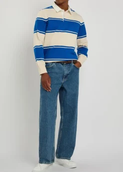 Striped cotton rugby shirt