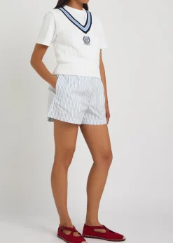 Striped cotton shorts