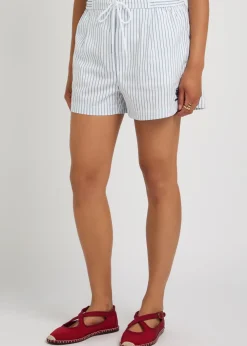 Striped cotton shorts