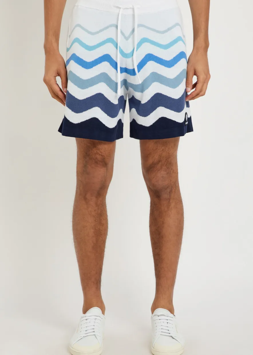 Striped cotton shorts