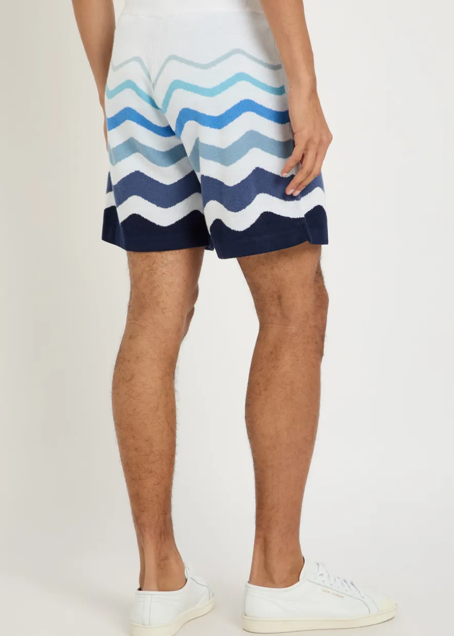 Striped cotton shorts