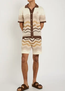 Striped cotton shorts