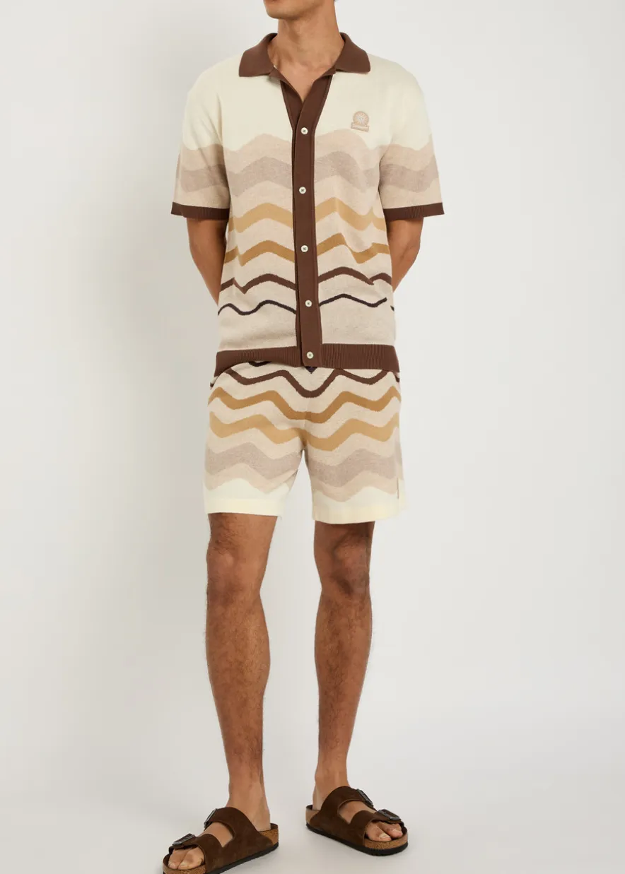Striped cotton shorts