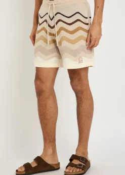 Striped cotton shorts