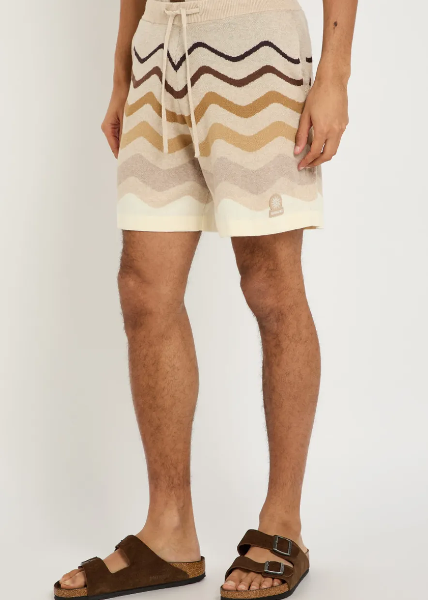 Striped cotton shorts